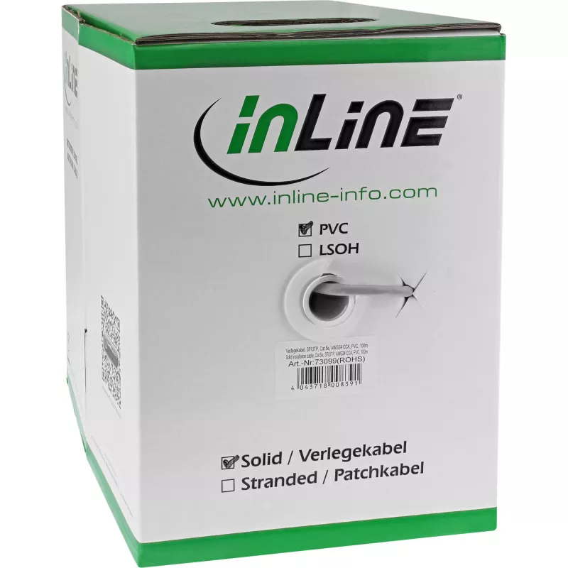 InLine paigalduskaabel SF/UTP Cat.5e AWG24 CCA PVC 100m