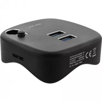 InLine USB 3.0 Multiadapter, 2xUSB-A, RJ45, SD/MicroSD-kaardilugeja, must