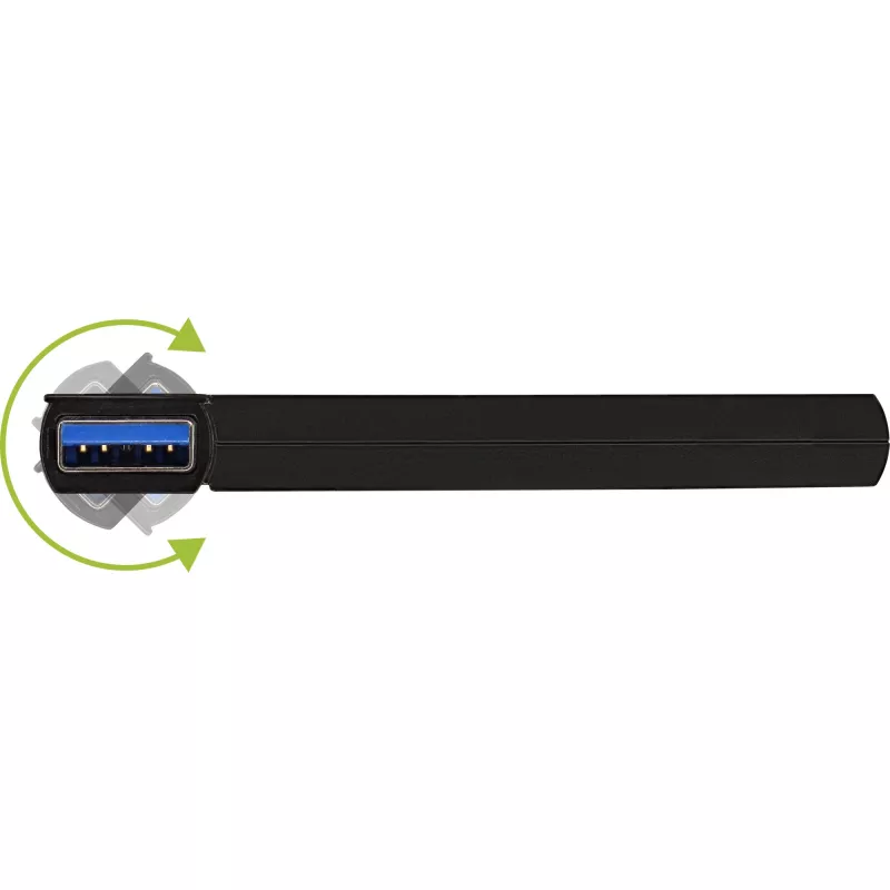 InLine USB 3.0 pööratav jaotur, 4 porti, must