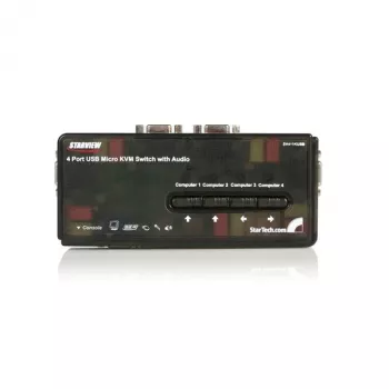 StarTech.com 4-pordiline must USB KVM-lüliti komplekt kaablite ja heliga