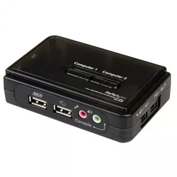 StarTech.com 2-pordiline must USB KVM-lüliti komplekt heli ja kaablitega