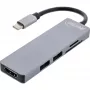 InLine mitme porti jaotur USB 3.2 Gen.1, 2x USB-A, HDMI 4K/30 Hz, kaardilugeja, alumiinium, hall