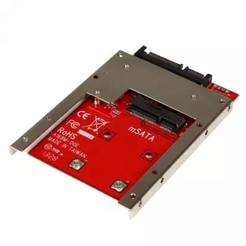 StarTech.com mSATA SSD 2,5-tollisele SATA-adapterile, SATA, mSATA, must, punane, hõbedane, CE, FCC, 6 Gbit/s, -40–85 °C