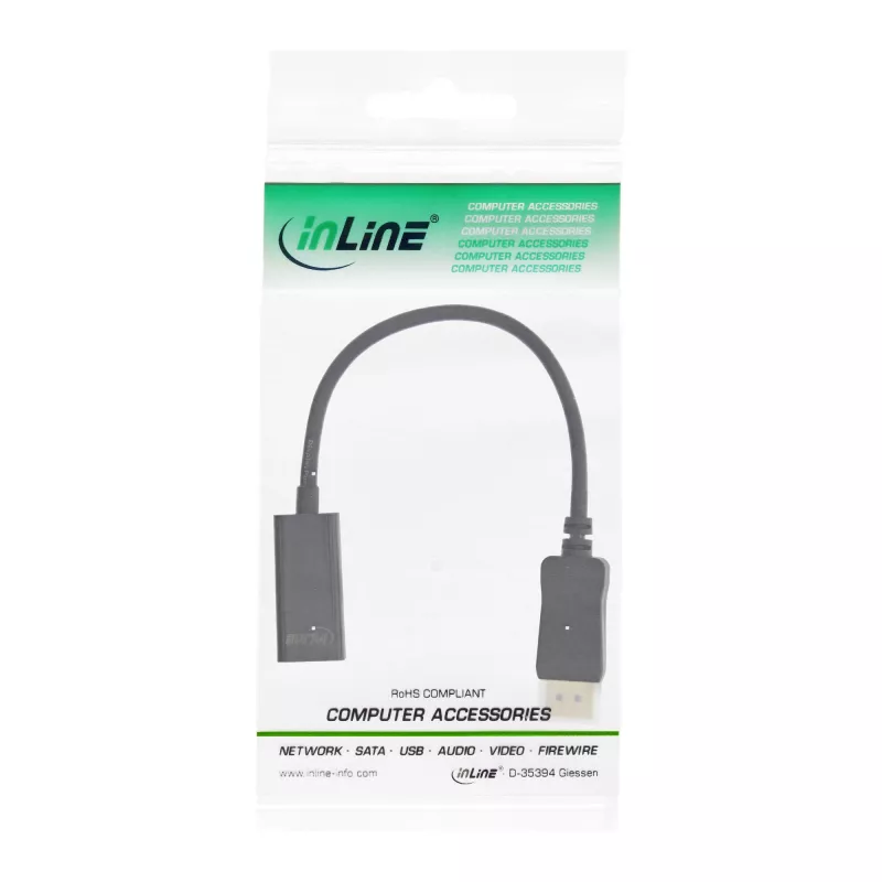 InLine DisplayPort-HDMI-adapter heliga, DisplayPort M / HDMI F, 4K/60Hz