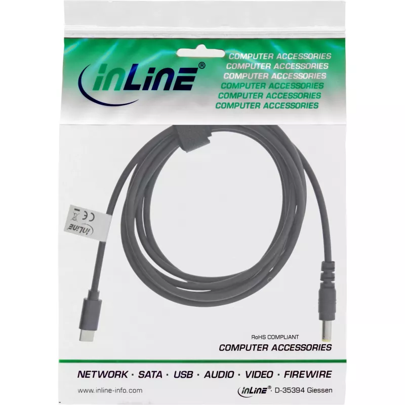 InLine USB-C to ASUS/Lenovo Notebook (round) charging kaabel, 2m