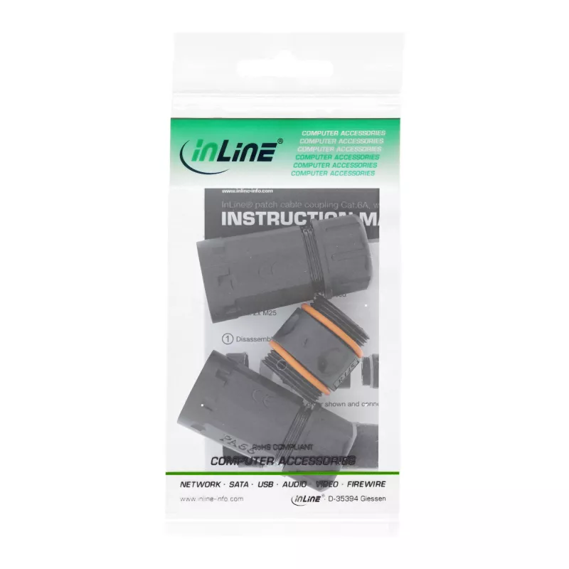 InLine Cat.6A ühenduspesa, veekindel IP68, 2x RJ45 F/F, 1:1