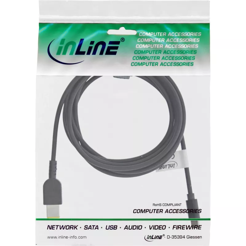 InLine USB-C Lenovo sülearvuti (ristkülikukujuline) laadimiskaabel, 2 m