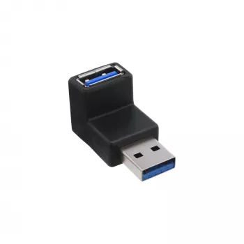 USB 3.0 adapter, tüüp A-pistik / A-pesa, 90° nurga all, InLine 35300R