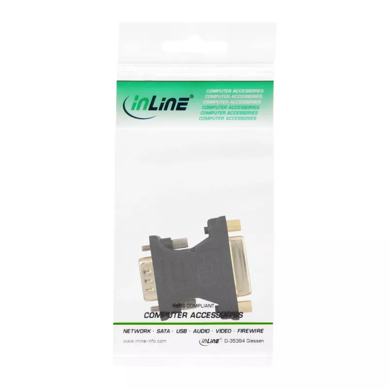 InLine DVI-A adapter DVI 24+5 emane / HD15 isane kullatud kontaktidega