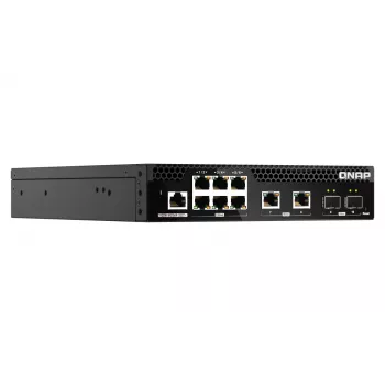 QNAP QSW-M2106R-2S2T võrgukommutaator hallatav L2 10G Ethernet (100/1000/10000) 1U must