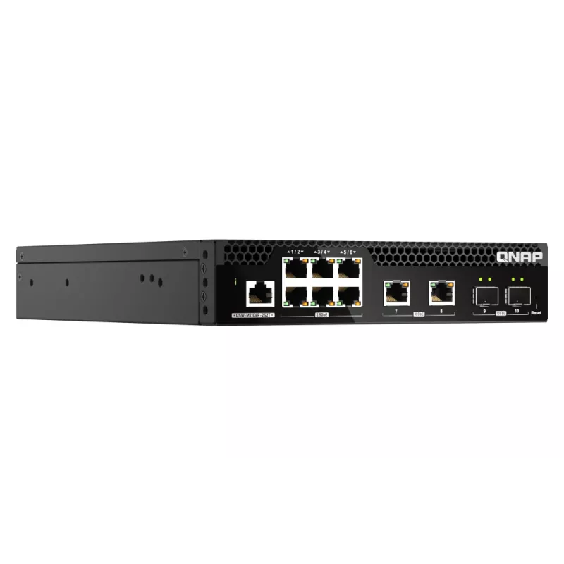 QNAP QSW-M2106R-2S2T võrgukommutaator hallatav L2 10G Ethernet (100/1000/10000) 1U must