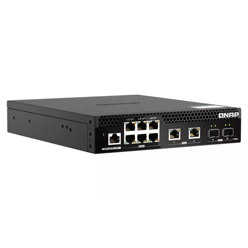 QNAP QSW-M2106R-2S2T võrgukommutaator hallatav L2 10G Ethernet (100/1000/10000) 1U must