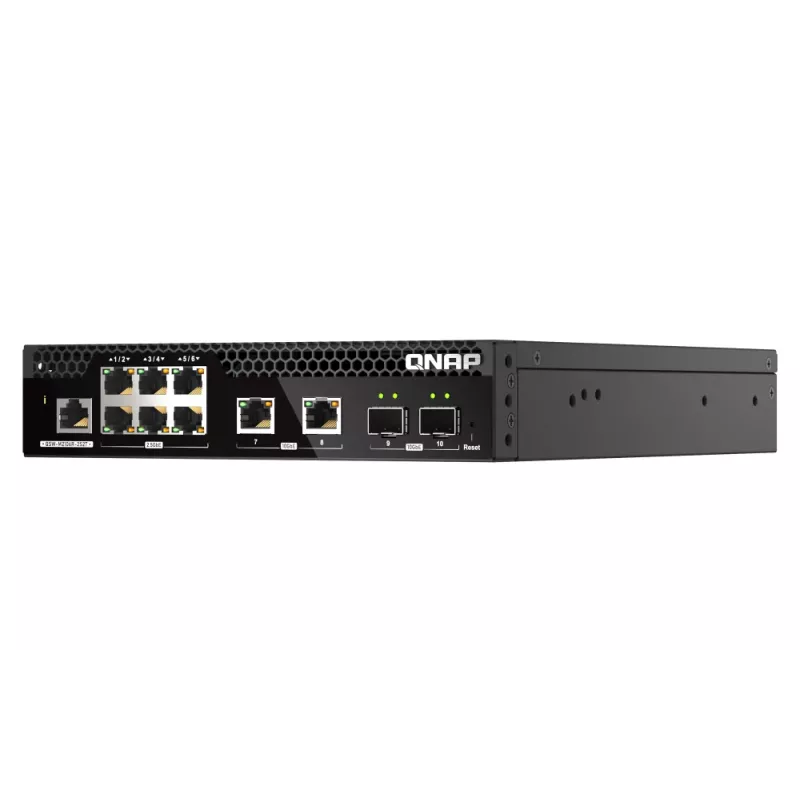 QNAP QSW-M2106R-2S2T võrgukommutaator hallatav L2 10G Ethernet (100/1000/10000) 1U must