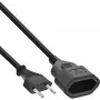 InLine Euro C-pistiku toite pikendus isane / emane, must, 3m