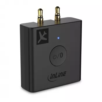 InLine Airplane Bluetooth Audio Transmitter, BT 5.0, aptX HD/LL