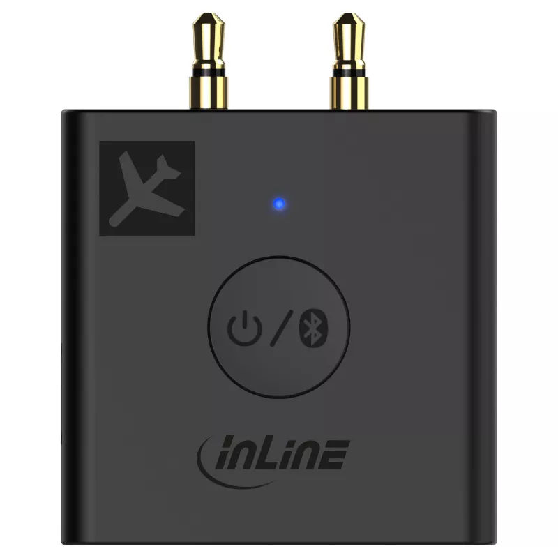 InLine Airplane Bluetooth Audio Transmitter, BT 5.0, aptX HD/LL