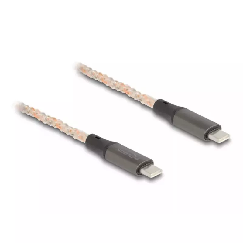 DeLOCK USB 2.0 kaabel USB USB-C isane isasele PD 3.0 100 W RGB 1.20 m