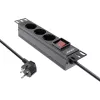 InLine 10-tolline PDU, 3-suunaline maanduskontakt, lülitiga, 2 m, must