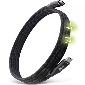 InLine magnetiline USB-C-kaabel, USB-C isane/isane, 100 W, must, 2 m