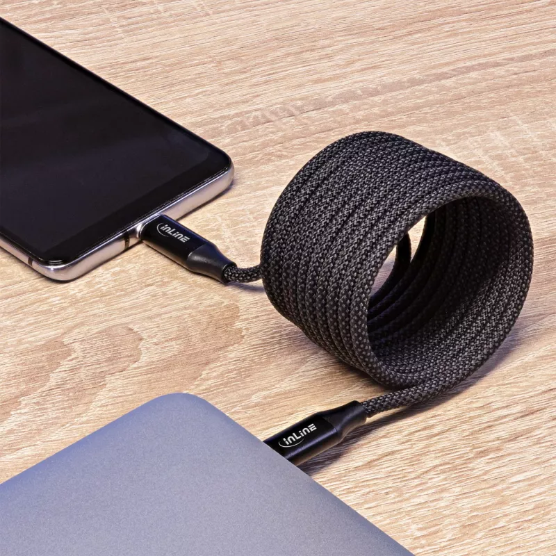 InLine magnetiline USB-C kaabel, USB-C isane/isane, 100 W, must, 1,5 m