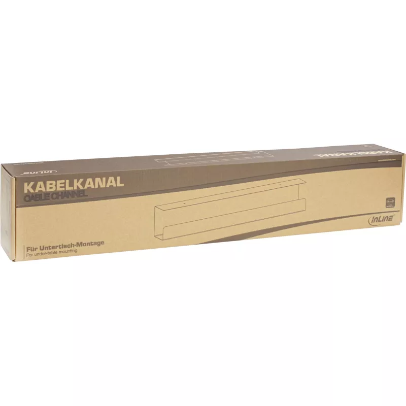 Kaablihaldussüsteem laua alla InLine 23190B, teras, must, 114×600×76 mm