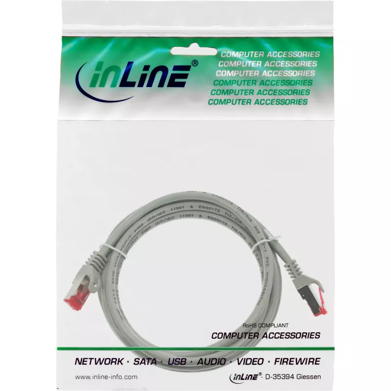 InLine patch-kaabel S/FTP PiMF Cat.6 250MHz PVC vask hall 1m
