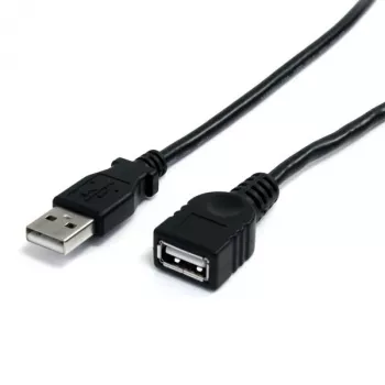 StarTech.com 3 jala pikkune must USB 2.0 pikenduskaabel A-pistikust A-pistikusse – isane/emane