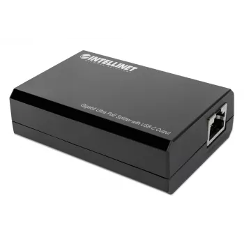 Intellinet PoE Splitter USB-C väljundiga, PoE++ / 4PPoE, Gigabit Ultra, IEEE 802.3bt, RJ45 sisend- ja väljundpordid, kuni 45 W USB-C väljundport