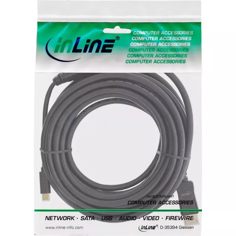 USB-kuvakaabel InLine 64121 USB-C isane DisplayPort isasele 1m