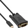 InLine USB-ekraanikaabel, USB-C isane / VGA isane (DP Alt Mode), must, 2 m