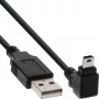 InLine USB A-tüüpi isane / Mini-USB isane 5 Pin alla nurga all 90° must 1m