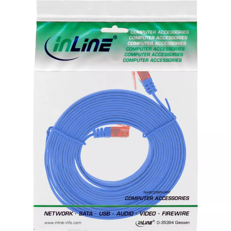 InLine lame üliõhuke patch-kaabel U/UTP Cat.6 Gigabit valmis sinine 1,5 m
