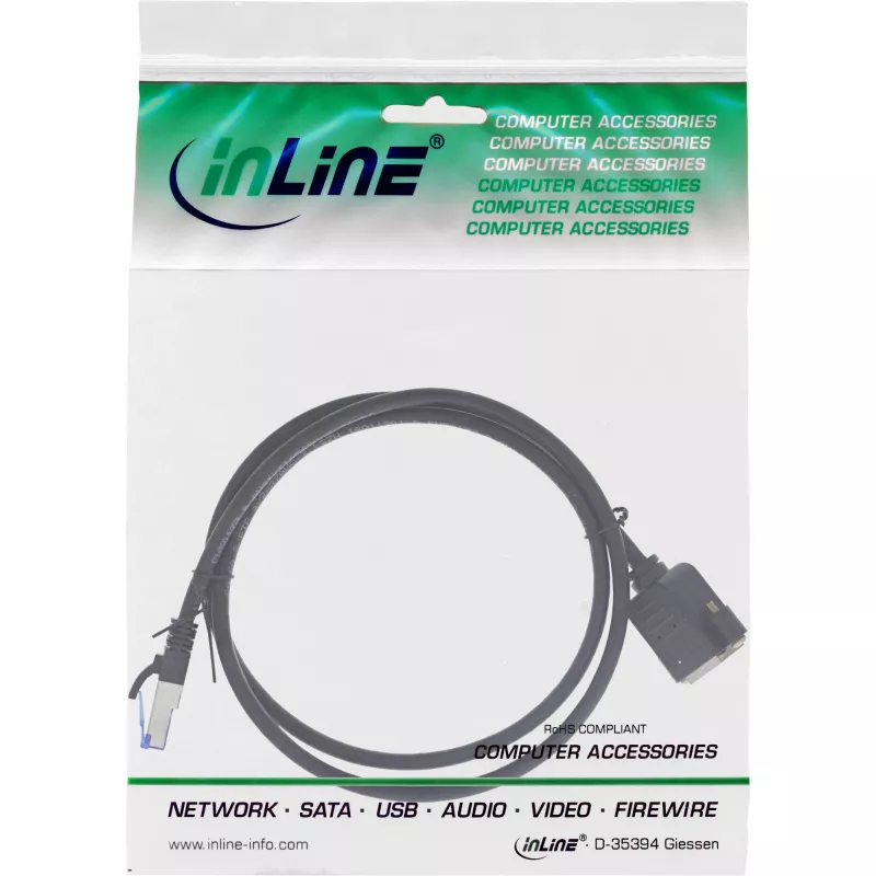 InLine patch-kaabel sisseehitatud pikendusega, S/FTP (PiMf), Cat.6A, LSZH, vask, 1,5 m
