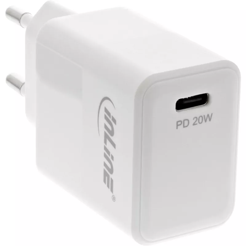 InLine USB PD laadija, üks USB-C, Power Delivery, 20 W, valge