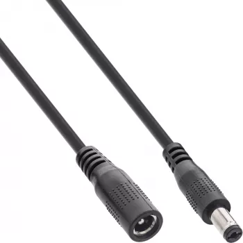InLine DC pikenduskaabel, DC-pistik isane/emane 5,5x2,1 mm, must, 5 m