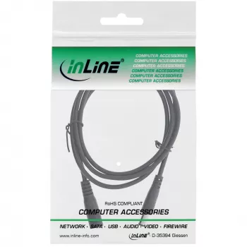 InLine DC pikenduskaabel, DC-pistik isane/emane 5,5x2,1 mm, must, 3 m