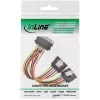 InLine SATA toite Y-kaabel emane / 2 x isane turvariiviga, 0,30 m