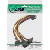 InLine SATA toite 1 kuni 4 kaabel emane / 4x SATA isane nurga all riividega 0,30 m