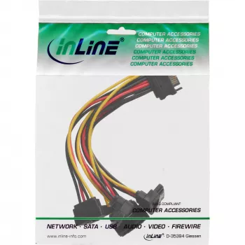 InLine SATA toite 1 kuni 4 kaabel emane / 4x SATA isane nurga all riividega 0,30 m