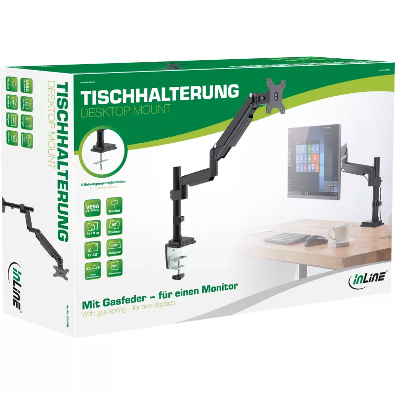 Table mount InLine 23159B TFT-le kuni 32 tolli max 9kg