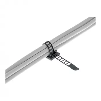 Reguleeritav kaabliklamber InLine 85 mm, must, 10 tk