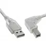 InLine USB 2.0 kaabel, nurga all, isane A-tüüp / isane B-tüüp, läbipaistev, 1 m