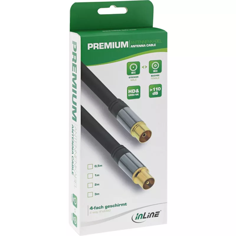 Antennikaabel InLine Premium 69203P 4x varjestus >110dB must 3m