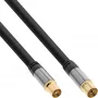 InLine Premium antennikaabel, 4x varjestatud, >110dB, must, 10m