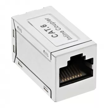 InLine Cat.6-adapter, täielikult varjestatud, metallist, 2x RJ45 F/F, 1:1