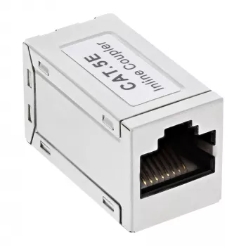InLine Cat.5e adapter, täielikult varjestatud, metall, 2x RJ45 F/F, 1:1