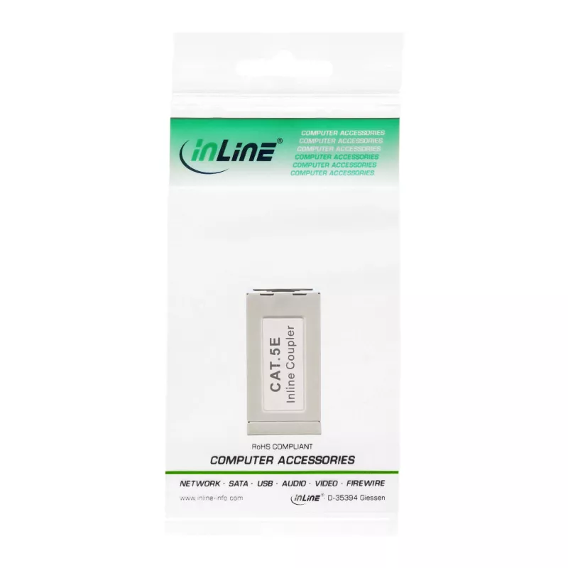 InLine Cat.5e adapter, täielikult varjestatud, metall, 2x RJ45 F/F, 1:1