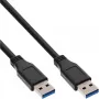 InLine USB 3.2 Gen 1 kaabel, tüüp A-pistik/isane, must, 3 m