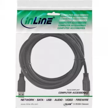 InLine USB 3.2 Gen 1 kaabel, tüüp A-pistik/isane, must, 3 m