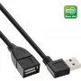 InLine USB 2.0 Smart kaabel nurga all ja pööratav A-tüüpi isane/emane must 1 m